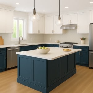 Latest Modern Cabinet Design Trends 4: Mixed Materials and Two-Tone Looks