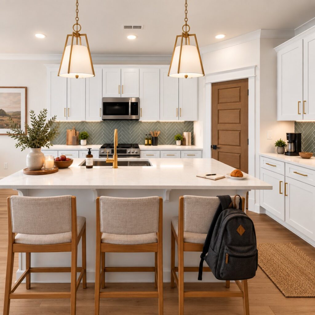 Kitchen with Currahee cabinets in Century White